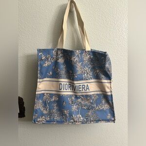 New Dior DiorRiviera gwp Blue and Cream Tote Bag perfect for work travel etc